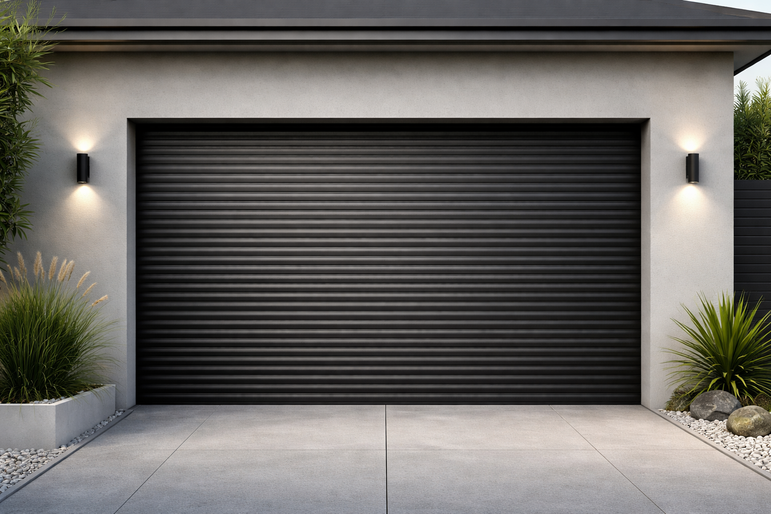 Black roller door