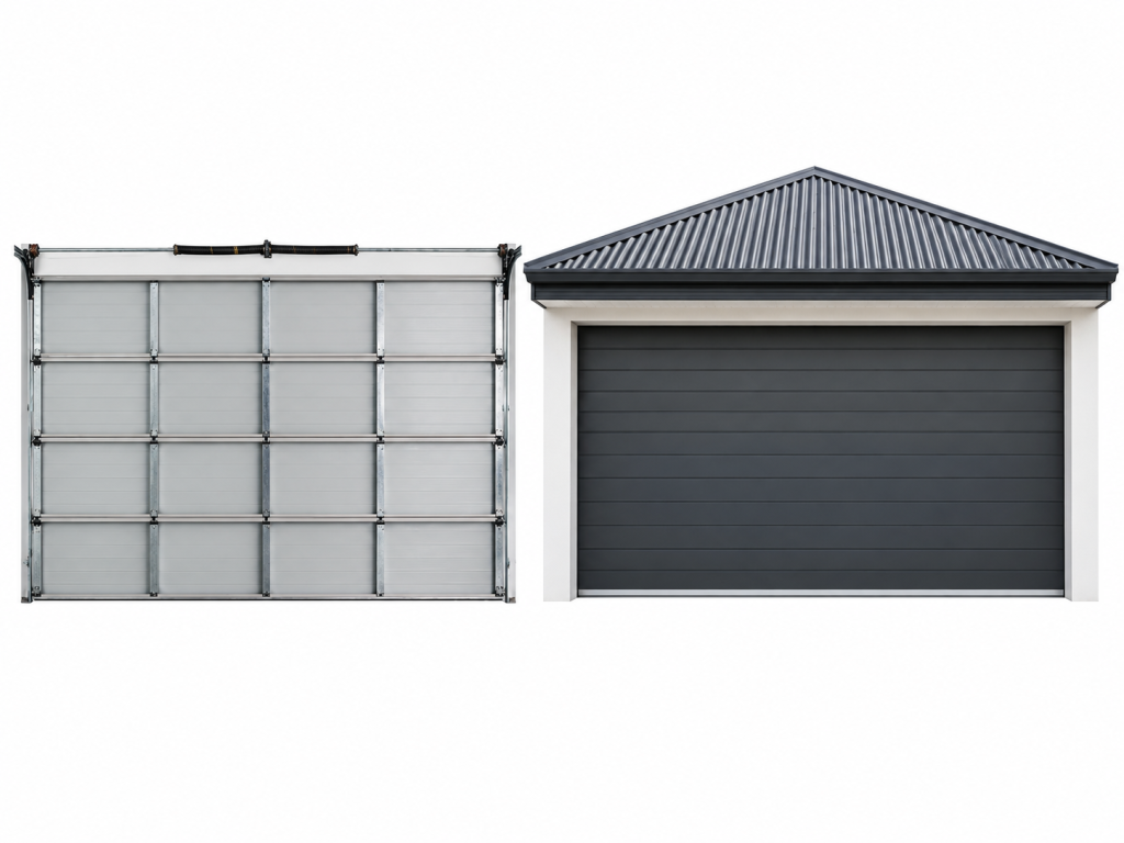 Single Skin Garage Door Front and Back